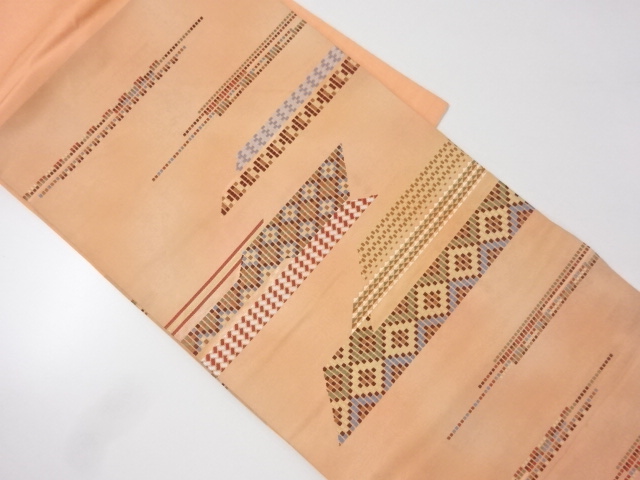 抽象模様織り出し名古屋帯